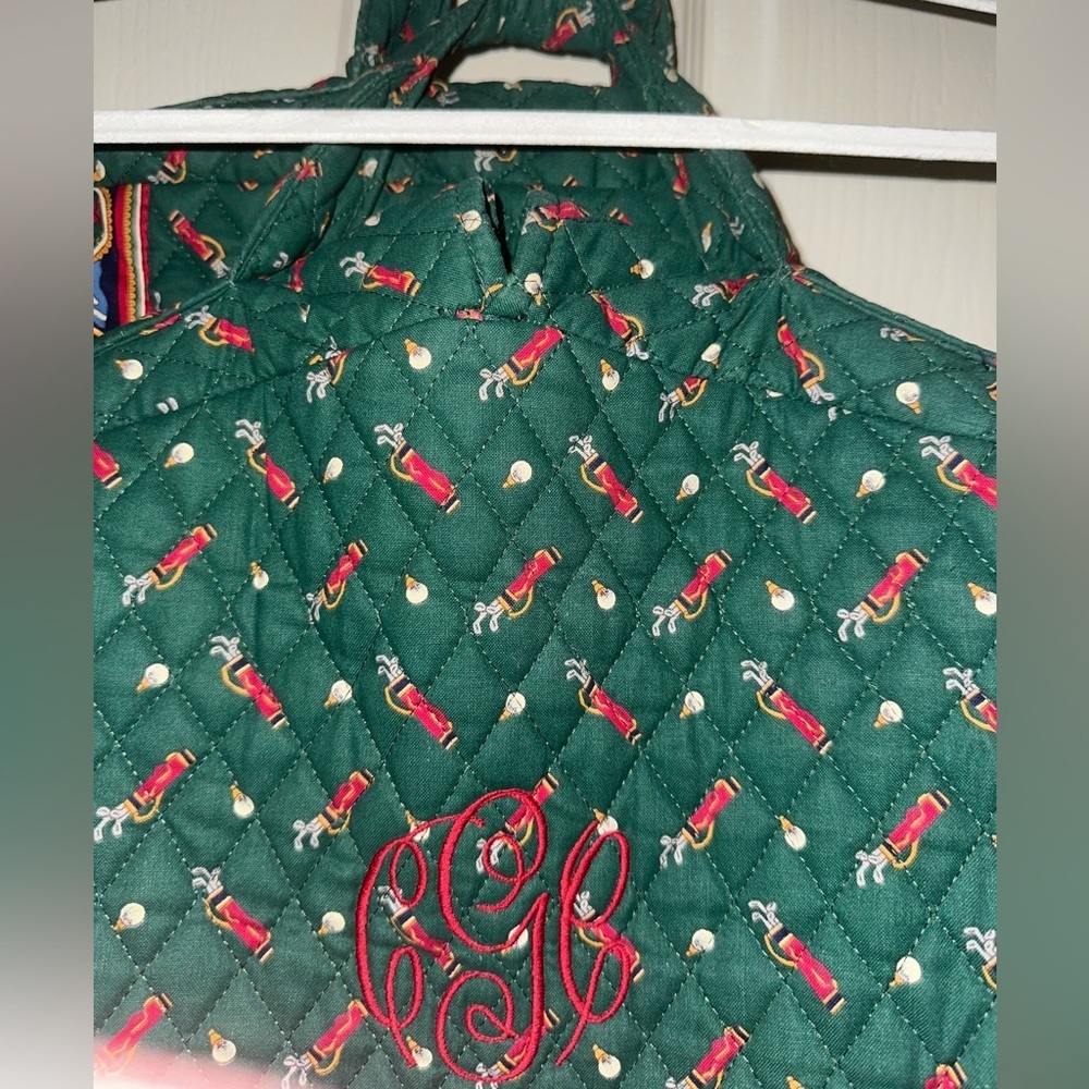 Vera Bradley retired Green Golf printed Quilted Travel garment Bag vintage - Picture 10 of 10